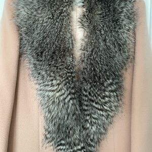 Elegant Gray Faux Fur Removable Collar
